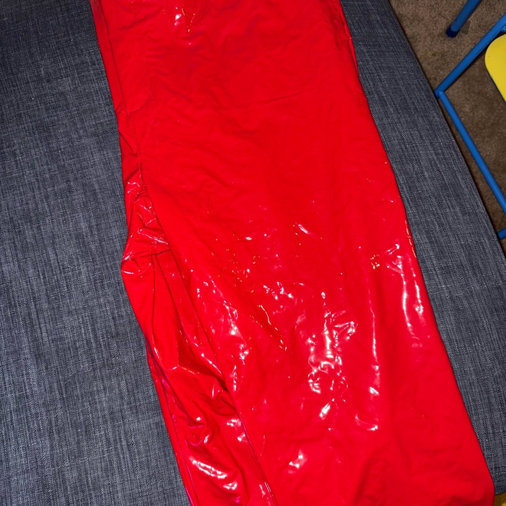 Fashion Nova Shiny Red Jeggings